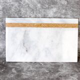 Salvatore – White Rectangular Natural Marble Serving Tray