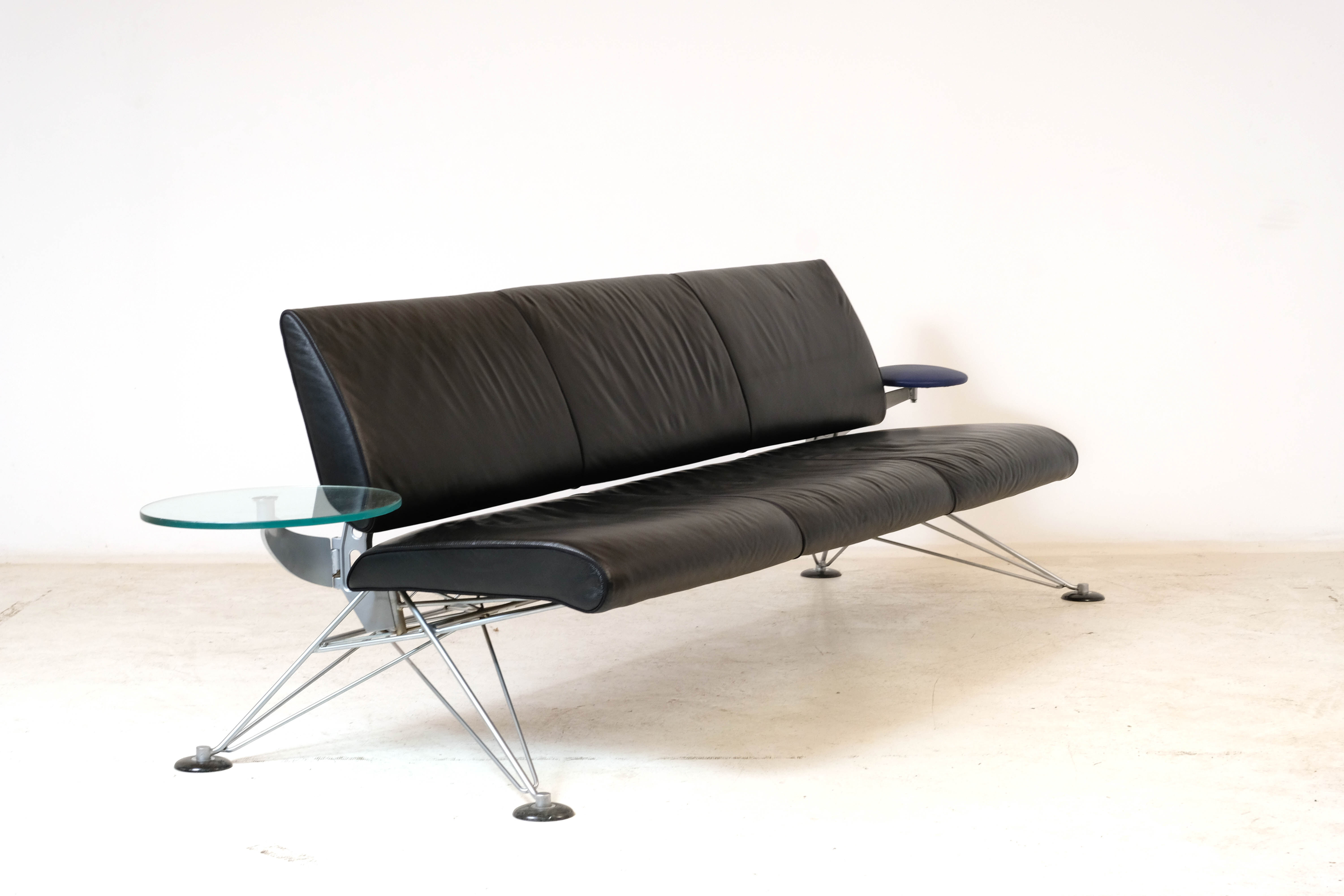 Leather sofa "Wing" by Roy Fleetwood for Vitra 1990's