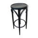 Stool high wood curve blackened with pattern