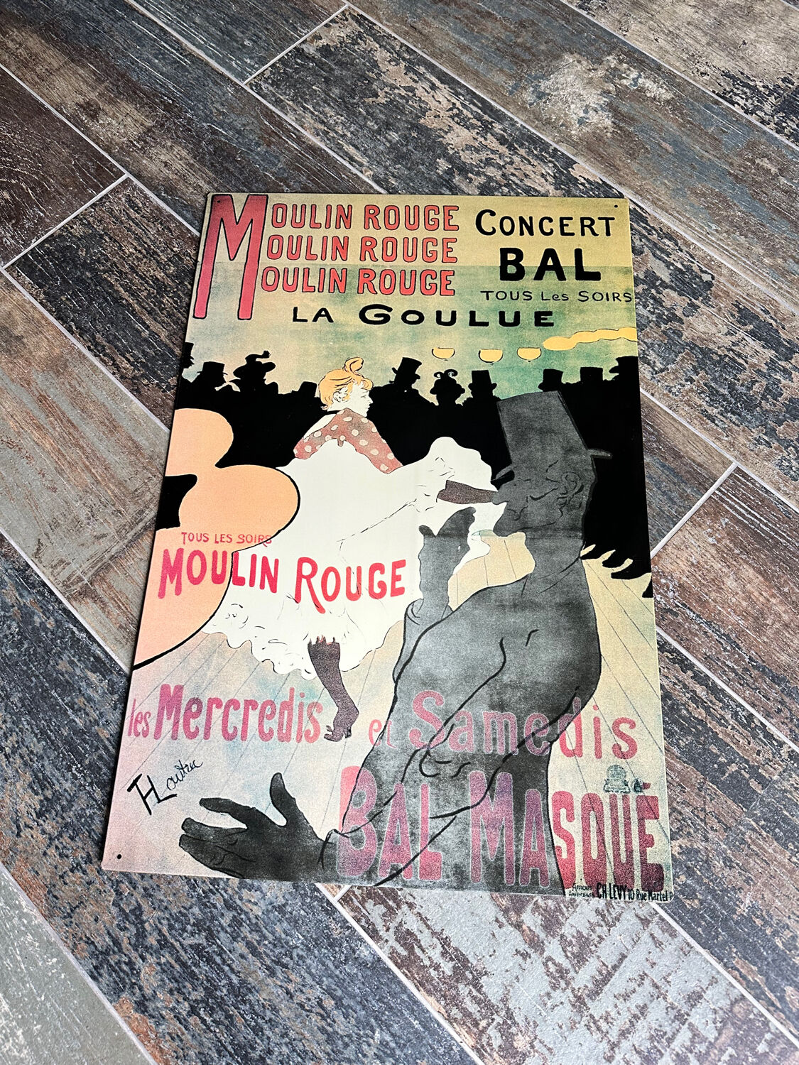 Large Moulin Rouge Metal Advertising Poster
