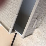 Off-white rattan chest of drawers
