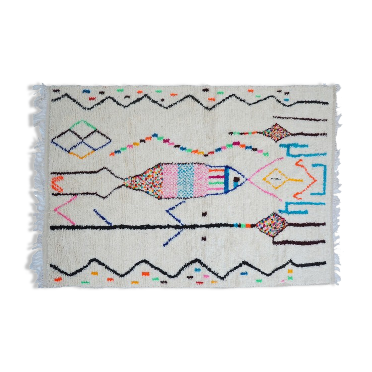 Colorful Berber Carpet 255 X 143cm