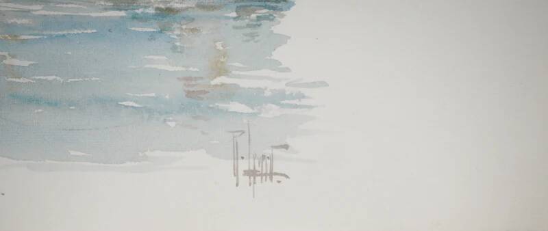 René leverd: switzerland, view of thun from la blümlisalp, original signed watercolor