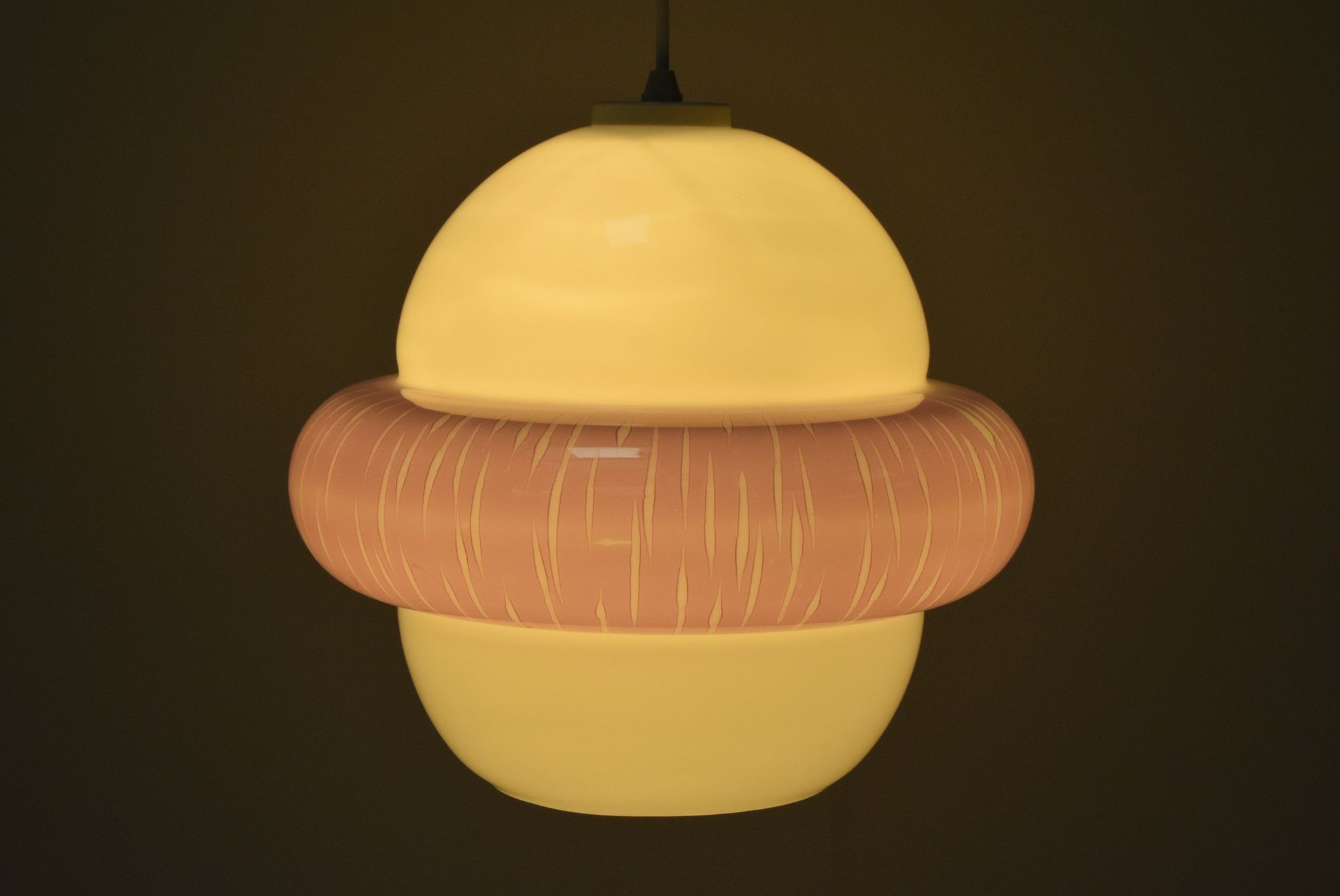 Suspension en verre du milieu du siècle, années 1960