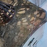 19th century curved chest of drawers with re-engraving