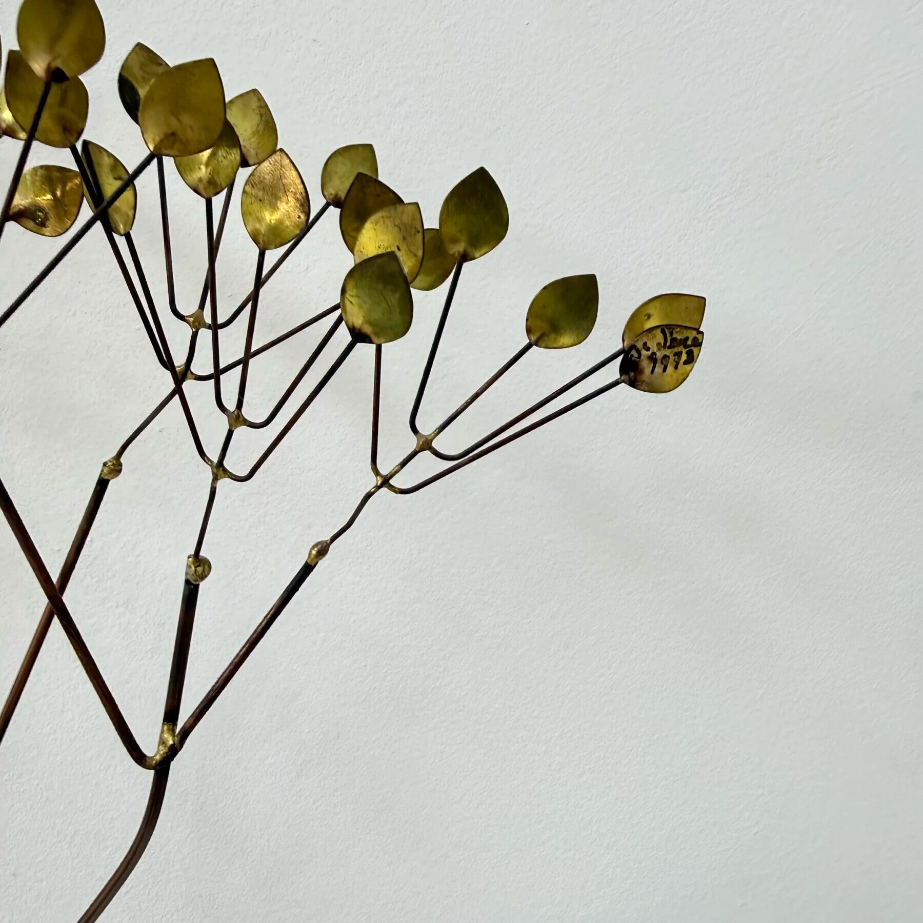 Curtis Jere large midcentury hanging wall forest sculpture "The Elms", 1973