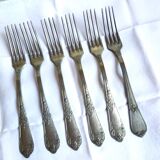Art Nouveau cutlery with ladle, forks, spoons and ladle