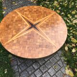 Marquetry and brass coffee table 1960