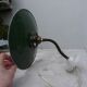 Industrial wall light in enameled sheet metal, swan neck, porcelain base