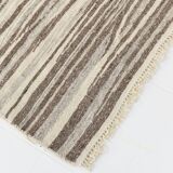 8x10 Striped Pattern Brown & Beige Vintage Kilim Rug, 232x291Cm