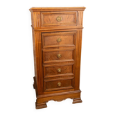 Chiffonnier chevet de style Louis XVI, plateau marbre, fin XIXe