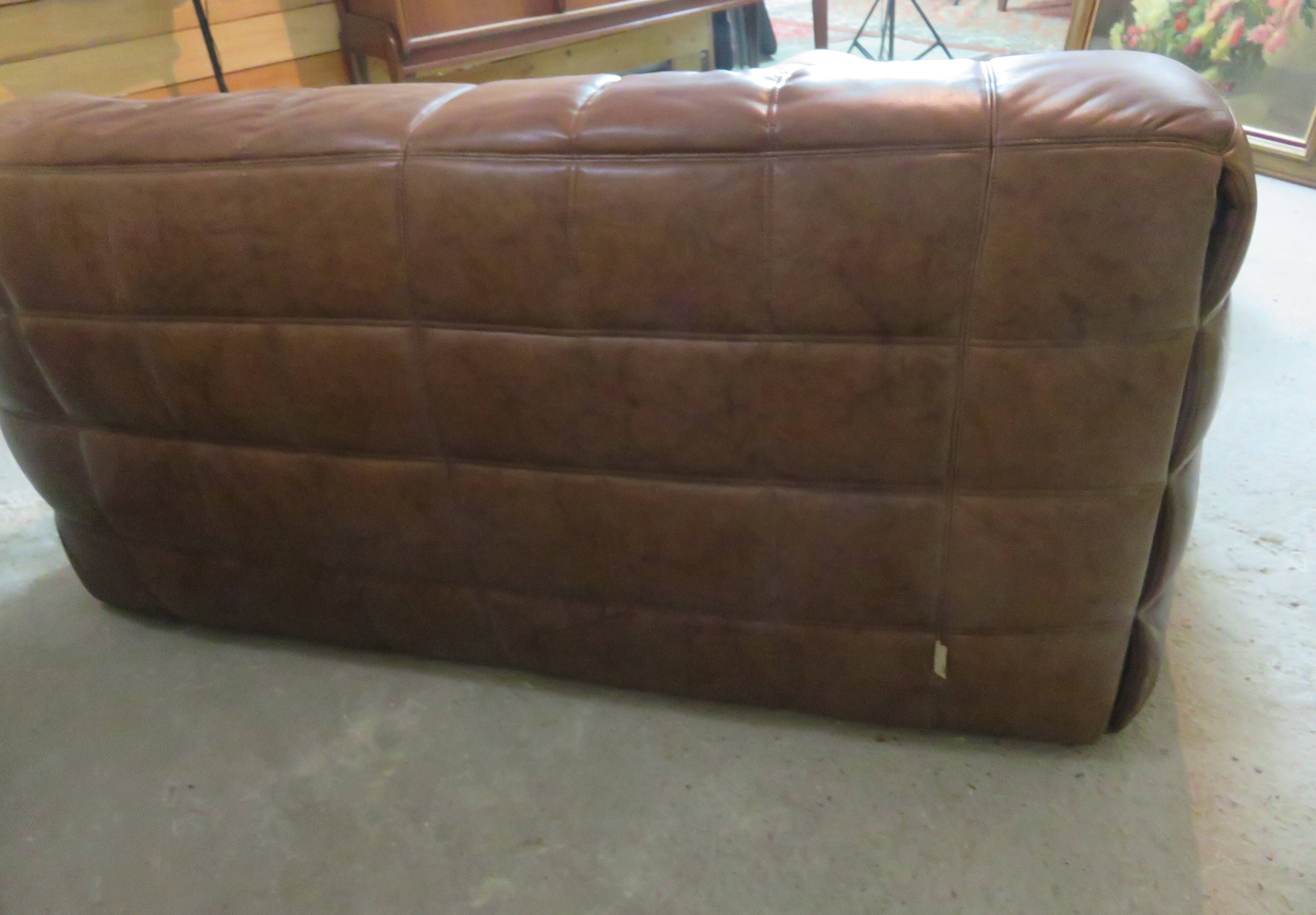 Vintage leather sofa Kashima Ligne Roset by Michel Ducaroy