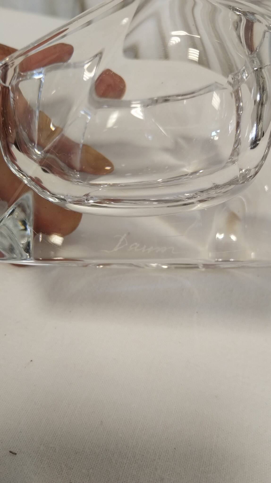 Crystal ashtray signed Daum