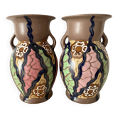 Pair of Carl Gebauer Germany vases, ceramic, 1930s