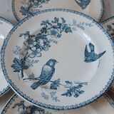 Set of 5 flat plates Iron Earth Longwy model ""