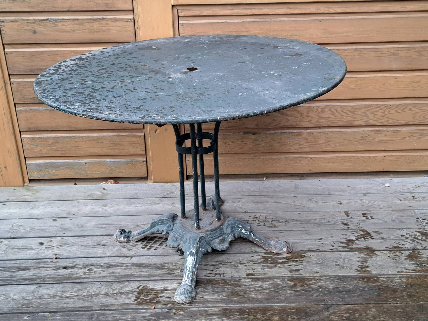 Sheet metal garden table