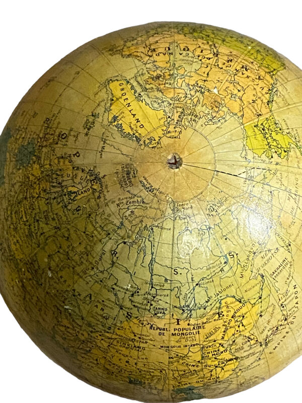 Ancien globe terrestre lumineux carte taride