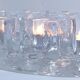 80s design sculptural glass candle holder