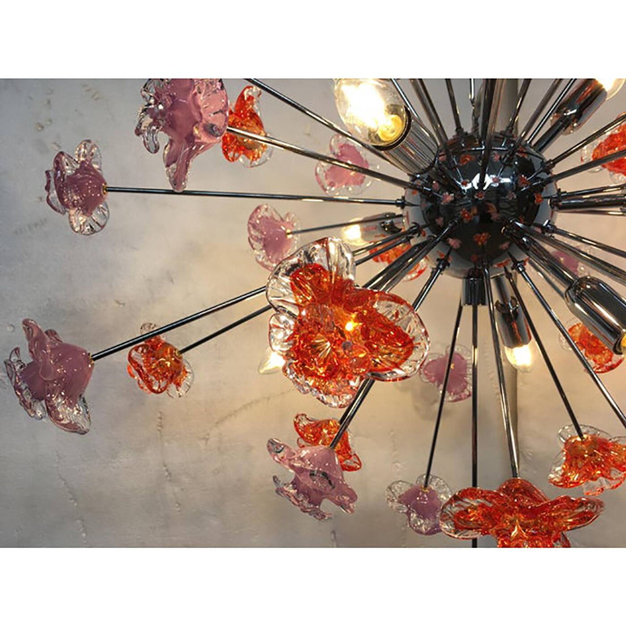Murano Glass Flowers Italian Sputnik Candlestick