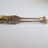 Art Nouveau sugar tongs in solid silver and vermeil