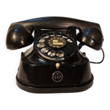Old Belgian RTT 56B dial telephone in black bakelite