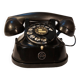 Old Belgian RTT 56B dial telephone in black bakelite