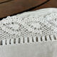Large embroidered linen sheet with lace