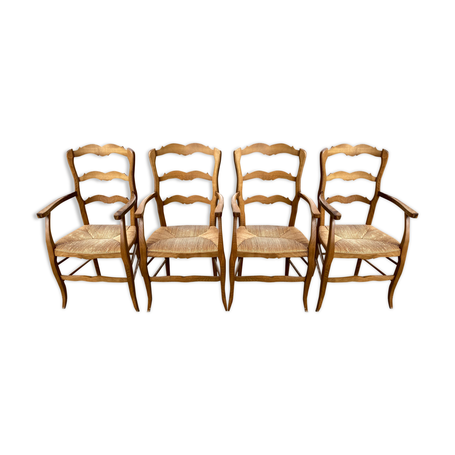Series of 4 "good woman" mulched chairs