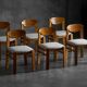 Brutalist dining chairs, France, 1960s