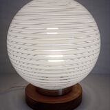 Bedside lamp wood and opaline