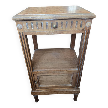 Chevet ancien style Louis XVI en chêne – plateau marbre