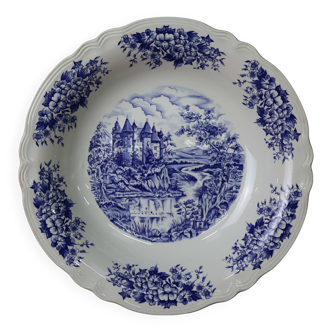 Vintage round hollow dish Sarreguemines Castle model