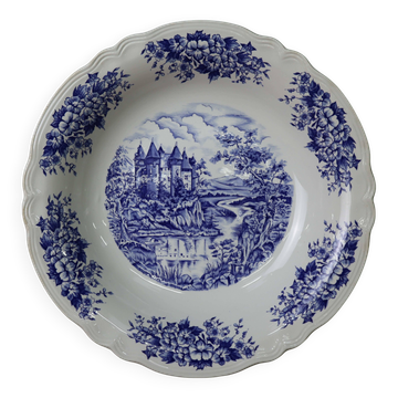Vintage round hollow dish Sarreguemines Castle model