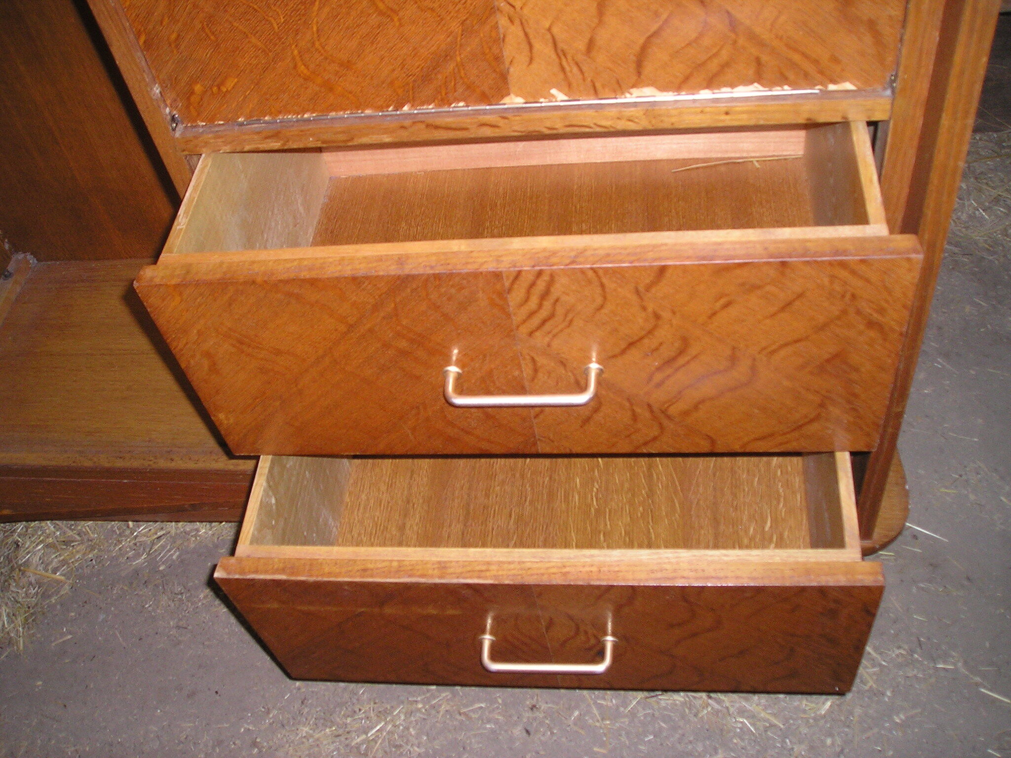 Secretary cabinet, oak veneer 1960