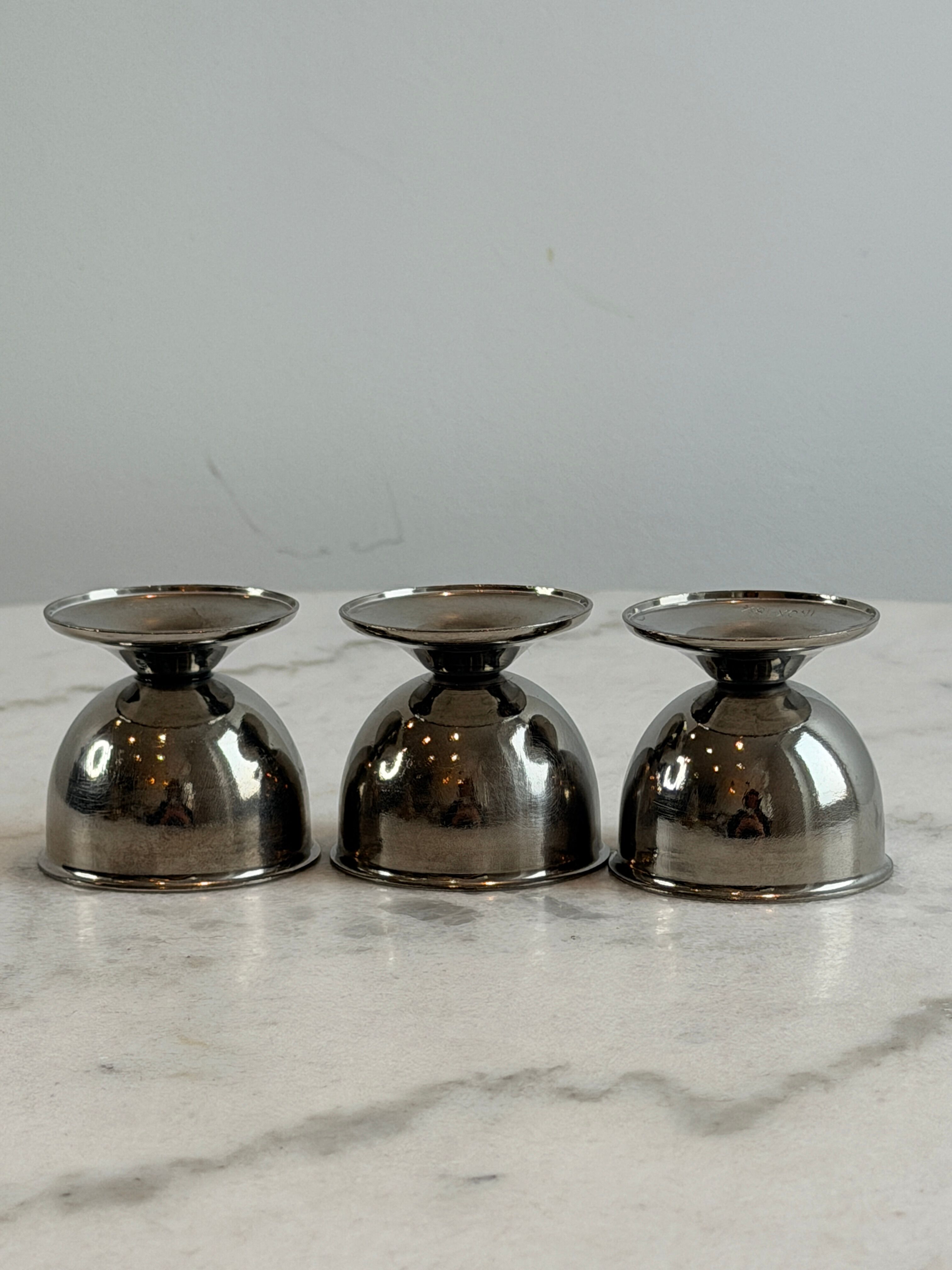 Lot de 3 coquetiers en inox