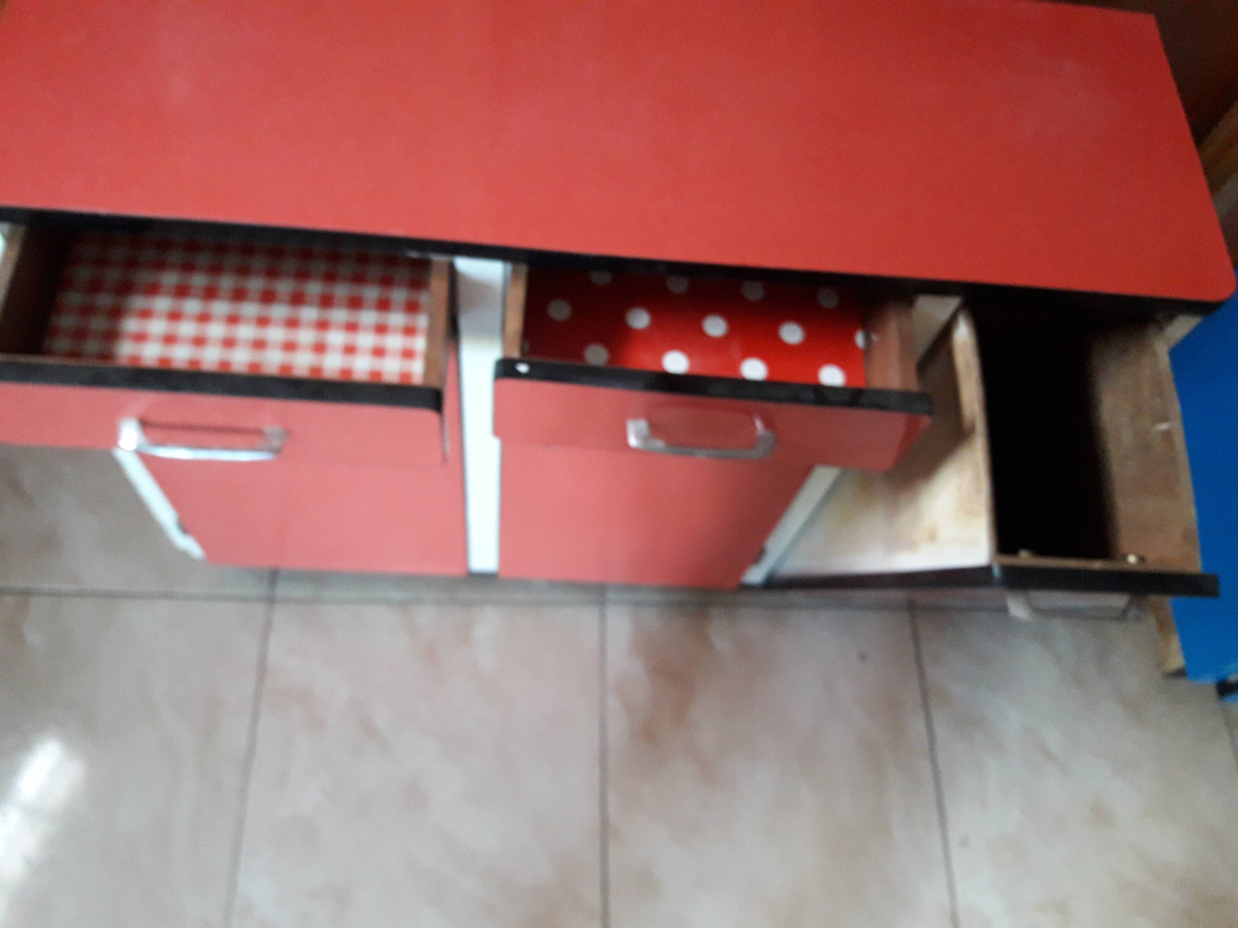 Buffet stockings in formica red vintage kitsch