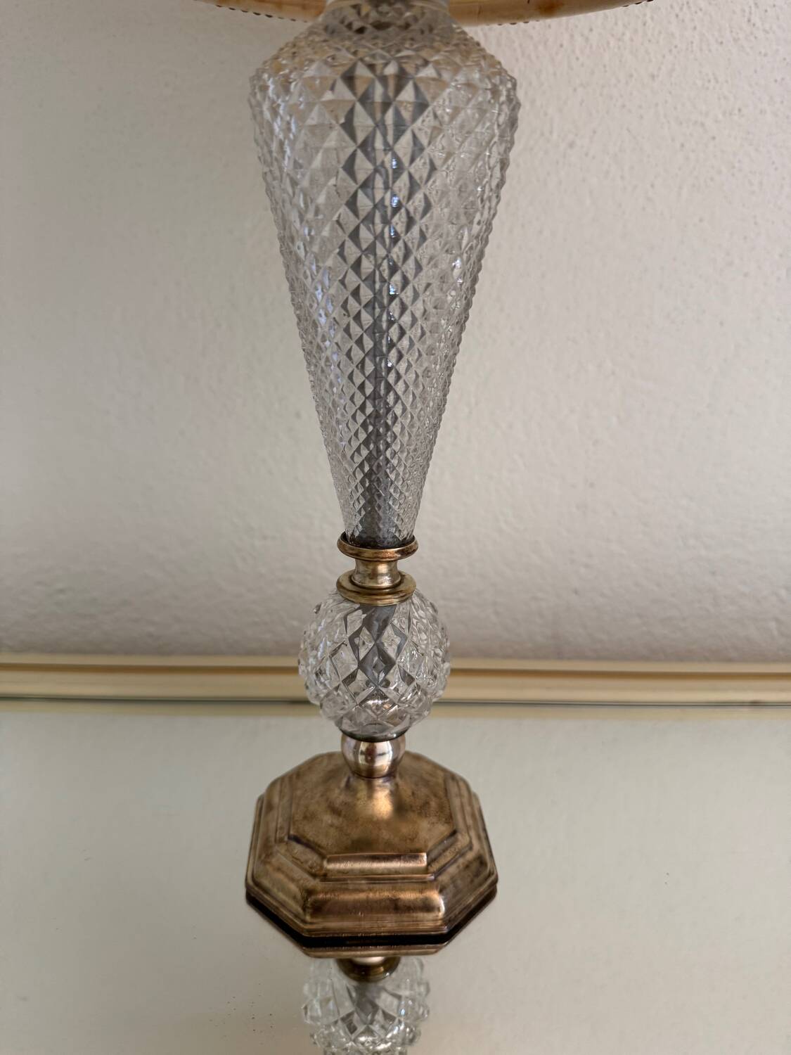 Glass and brass lamp from the 60s