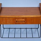 Dutch wall shelf by Tomado in teak and metal, 1960s.