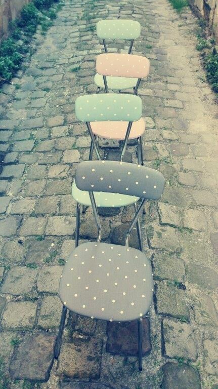 Set of four vintage chairs from the 1960s.