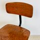 Office children's chair, wooden and metal, 70s