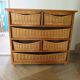 Storage furniture - wooden chest of drawers - 8 wicker drawers - bohemian countryside