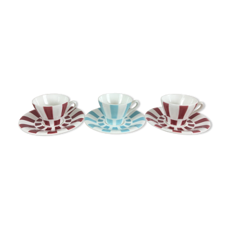 Digoin striped coffee cups