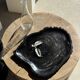 Very large black petrified wood tray or bowl D35