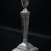 Pair of Neoclassical Victorian Silver Plated Candlesticks