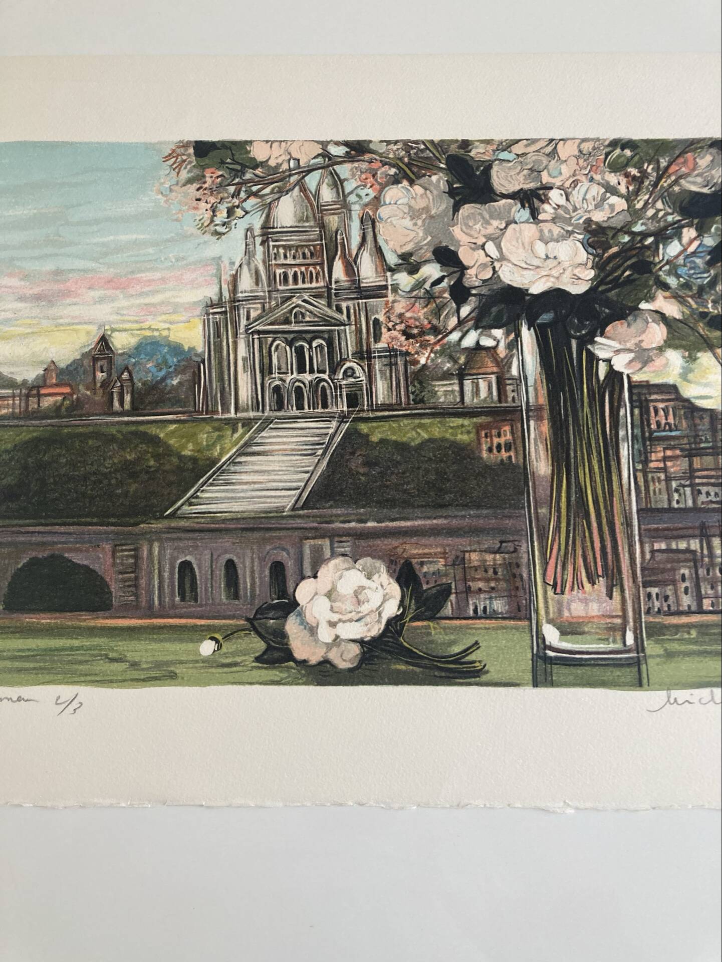 Numbered and signed lithograph by Michel Henry - Urban landscape - Paris