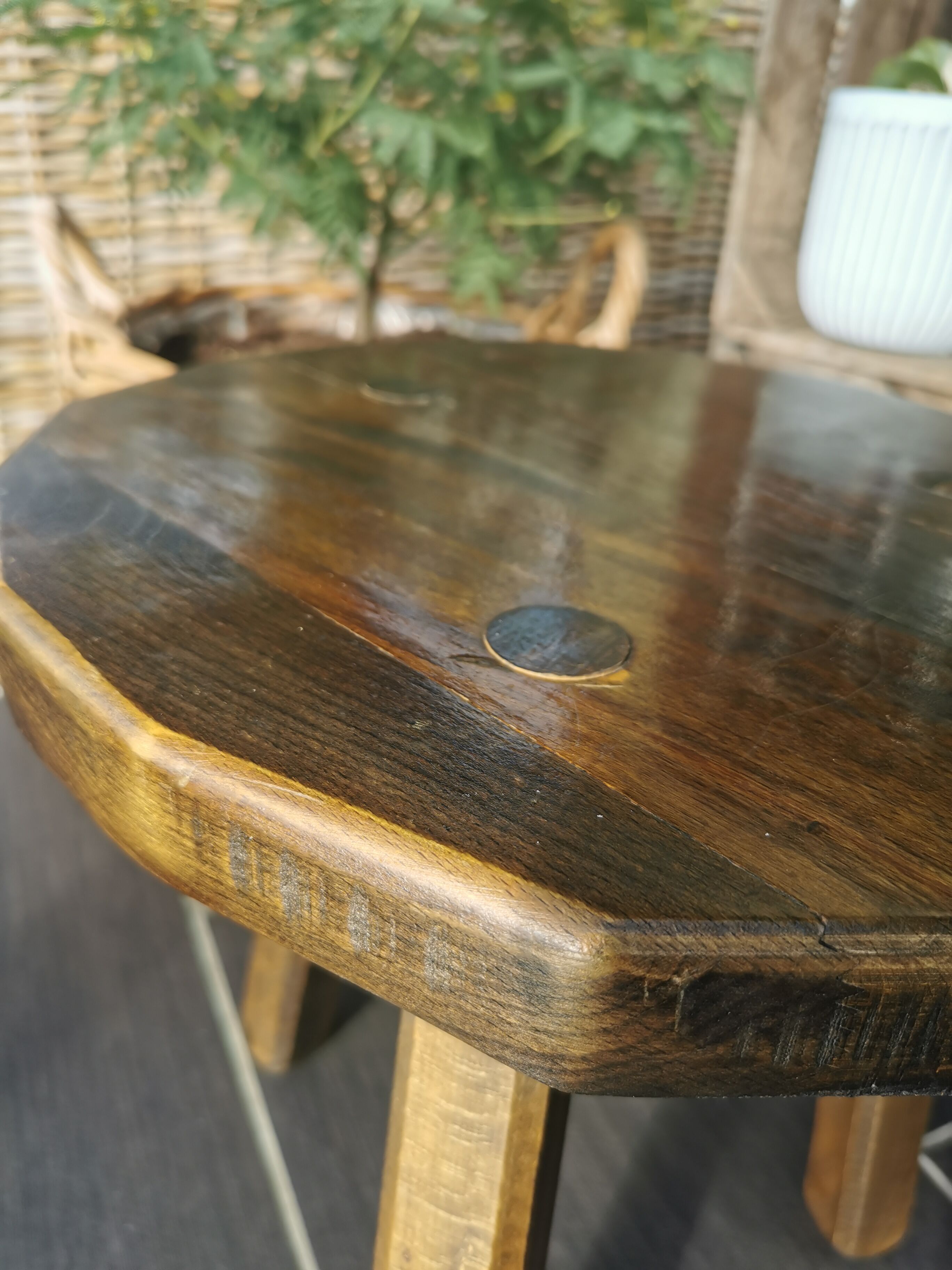 Handmade tripod stool