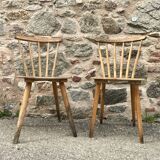 Pair of bistro chairs and bohemian beech