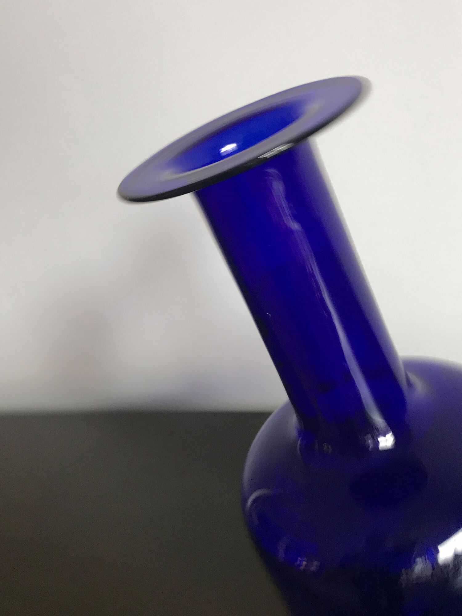 Scandinavian blue glass vase, Otto Brauer for Holmegaard, 1960s