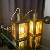 A pair of ceiling lamps designed by Erik Höglund, Kosta Boda, Sweden, 1960s