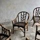 Rare fauteuil McGuire en rotin marron foncé des années 1970 — ensemble de 6, fixations en bambou, style bohème du milieu du siècle